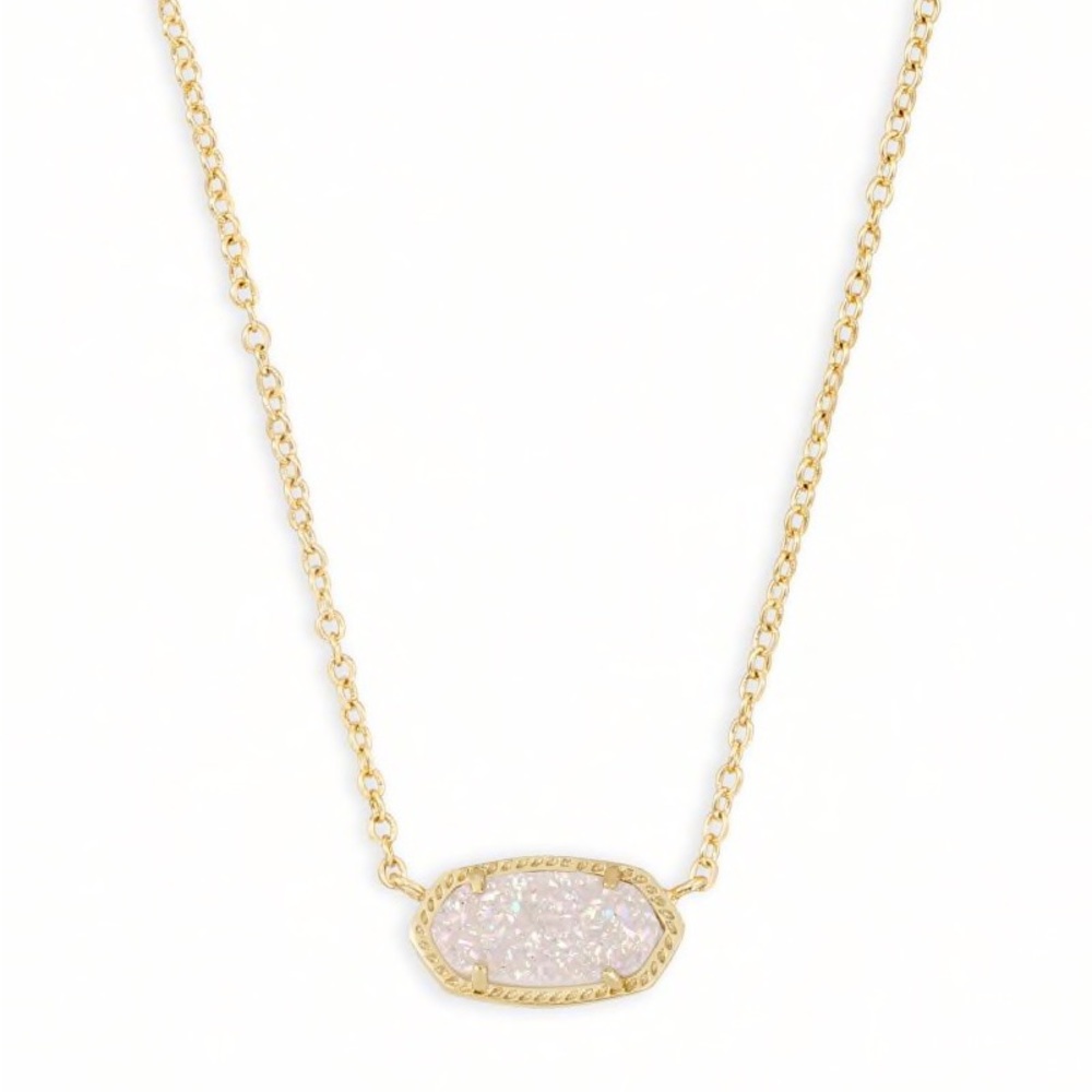 Kendra Scott Elisa Gold Pendant Necklace in Iridescent Drusy